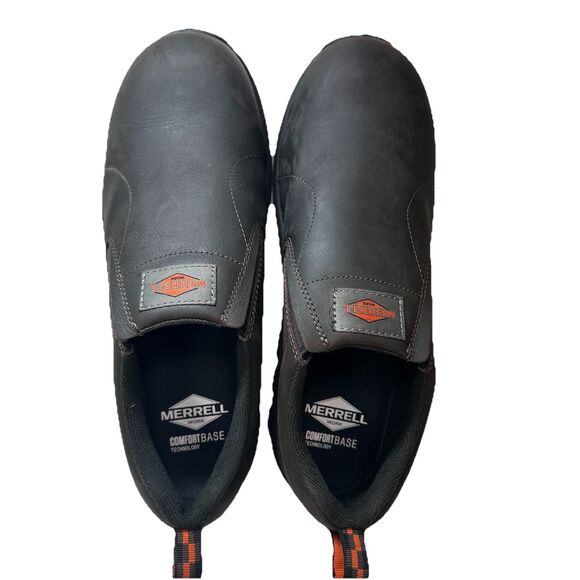 Merrell Jungle Moc Leather Comp Toe Work Shoe Men Size 10W 62044 Anti-Slip Brown - Picture 3 of 15